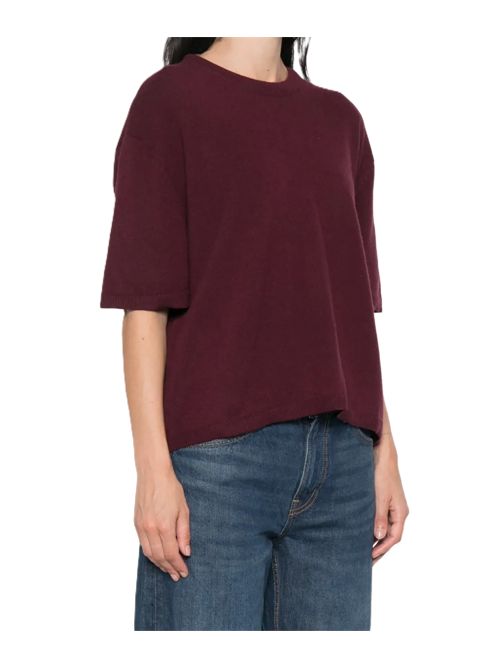 T-shirt in cashmere a maniche corte Soft Goat | 2450112076BORDEAUX